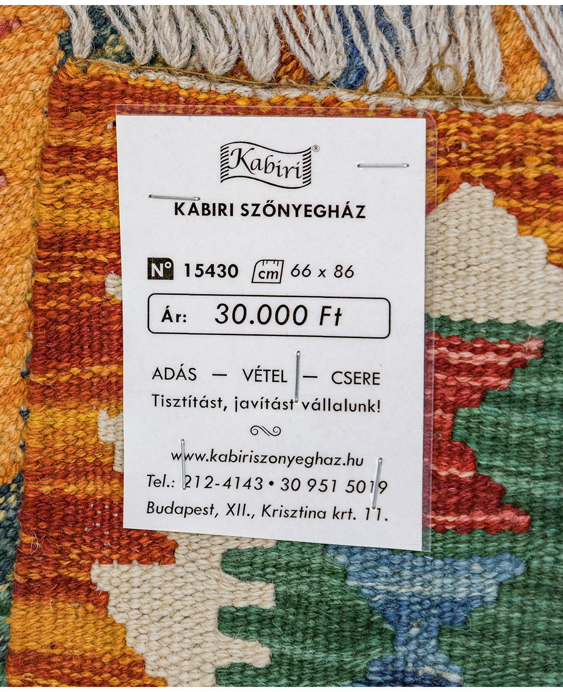Csobi vintage kézi gyapjú kelim - Image 5