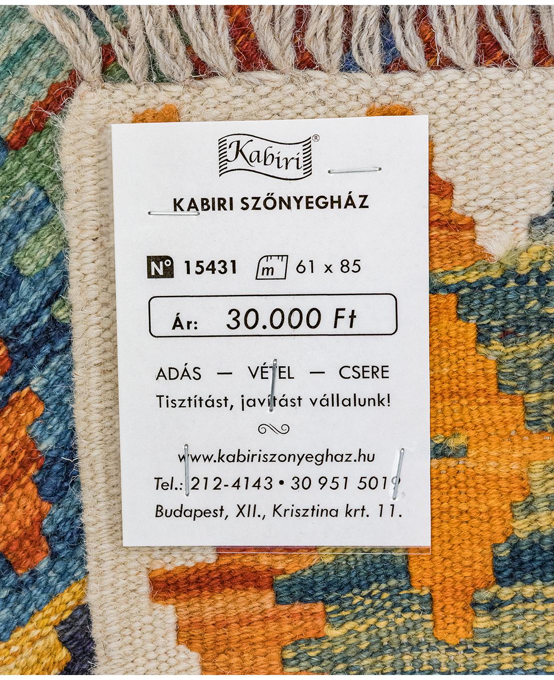 Csobi vintage kézi gyapjú kelim - Image 5