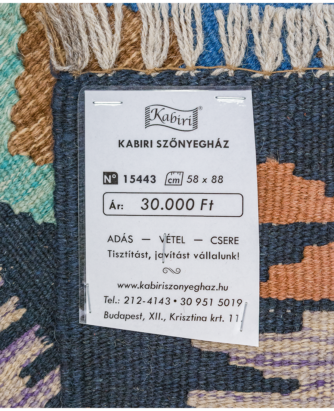 Csobi vintage kézi gyapjú kelim - Image 5