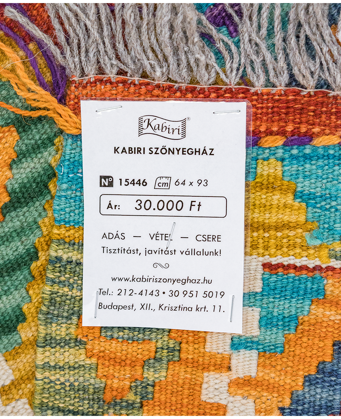 Csobi vintage kézi gyapjú kelim - Image 5
