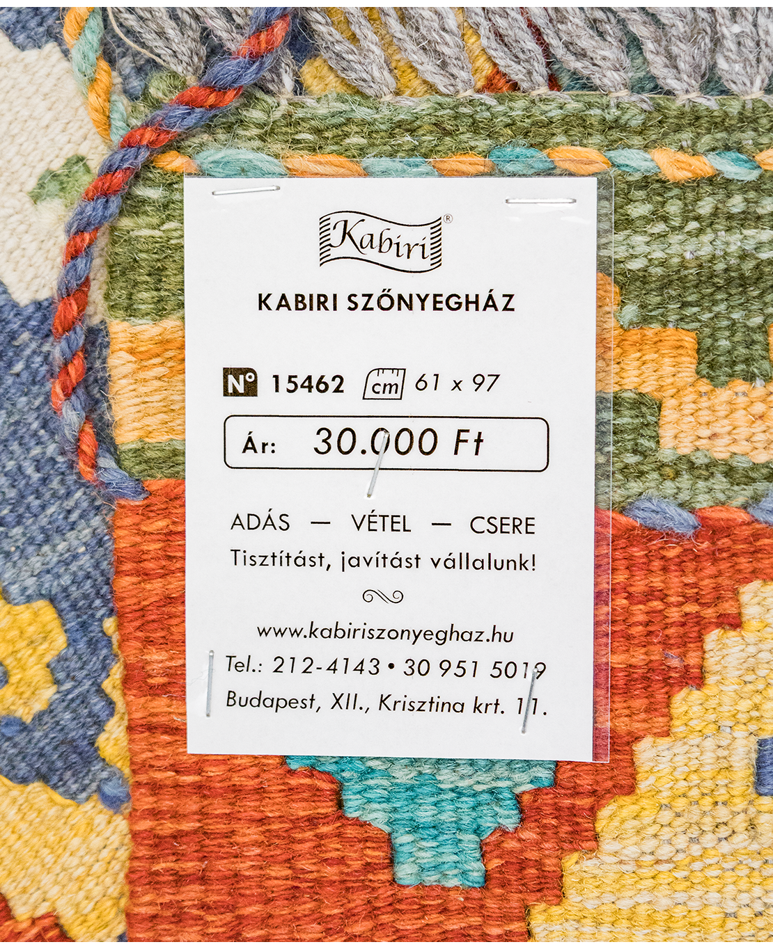 Csobi vintage kézi gyapjú kelim - Image 5