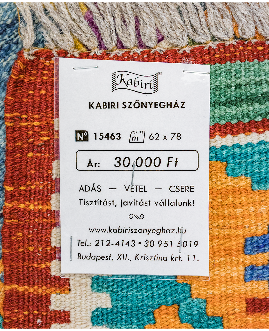 Csobi vintage kézi gyapjú kelim - Image 5
