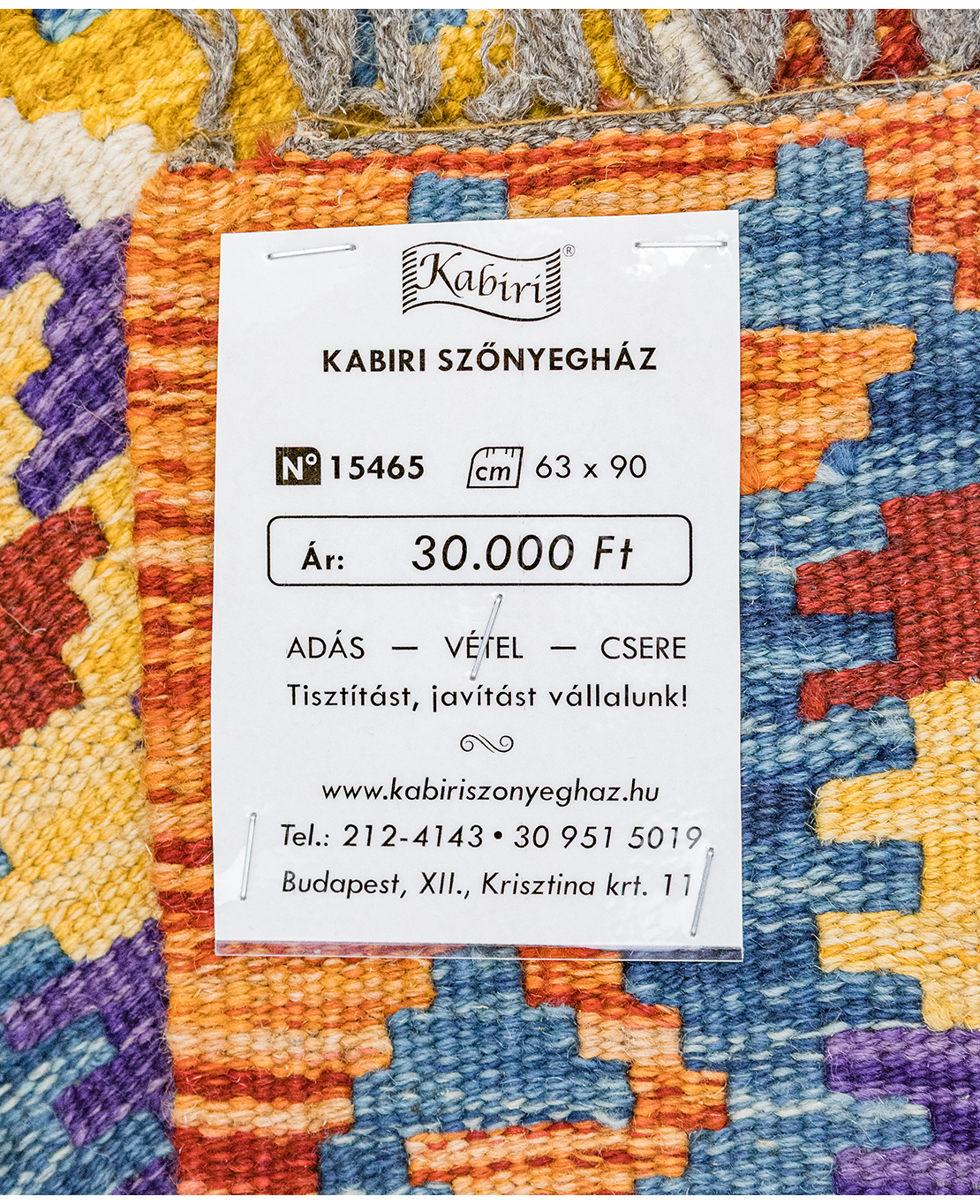 Csobi vintage kézi gyapjú kelim - Image 5