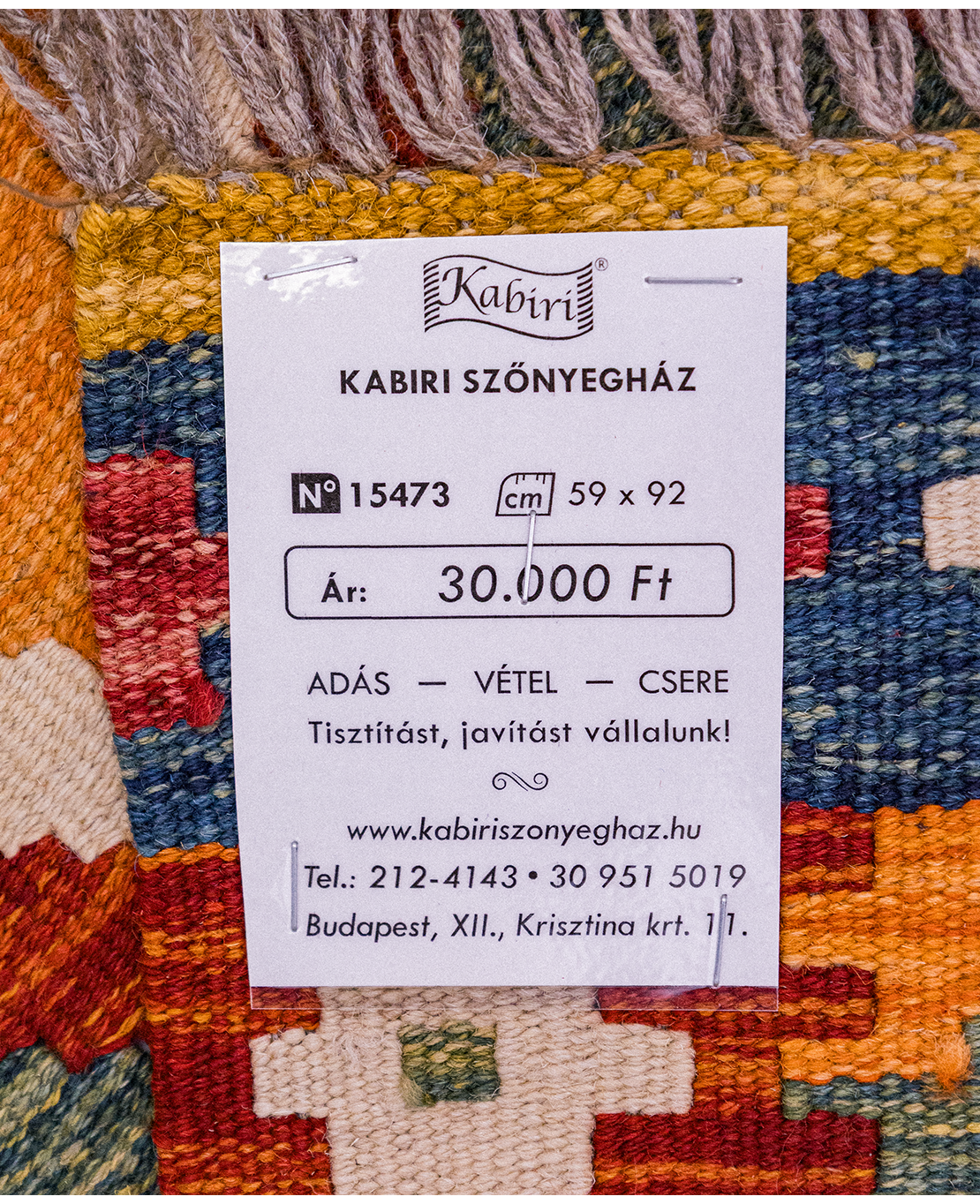 Csobi vintage kézi gyapjú kelim - Image 5