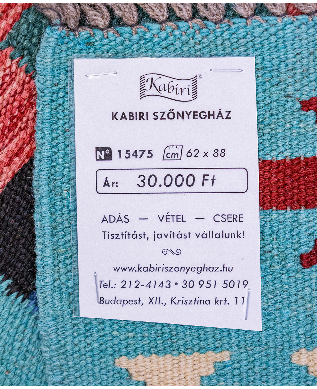 Csobi vintage kézi gyapjú kelim - Image 5