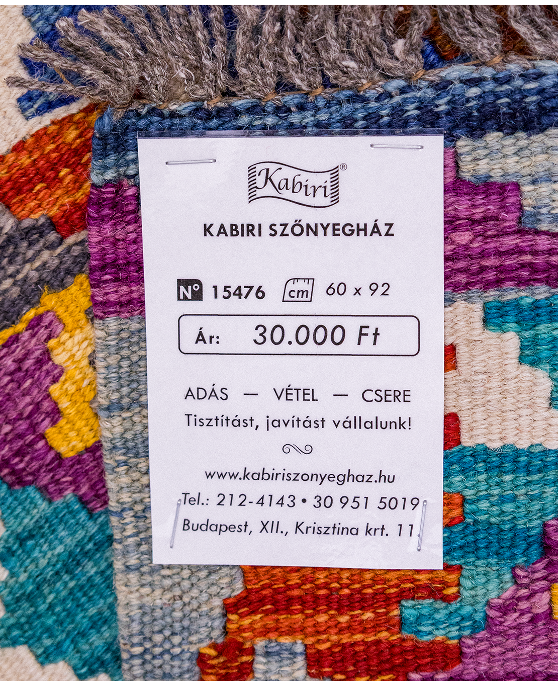 Csobi vintage kézi gyapjú kelim - Image 5