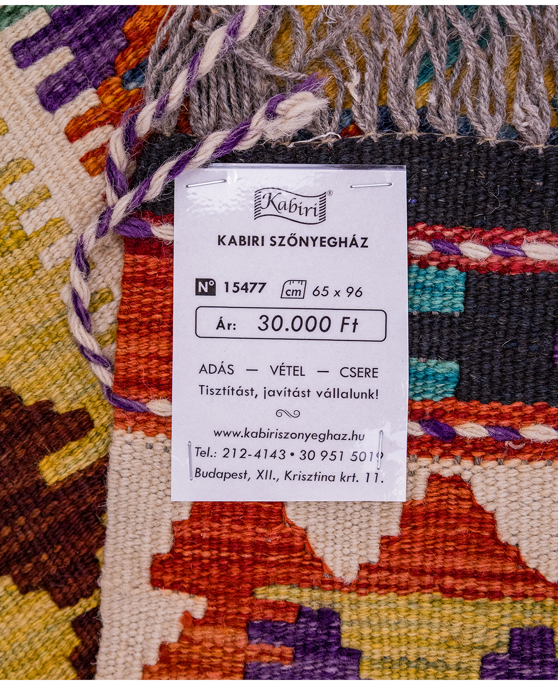 Csobi vintage kézi gyapjú kelim - Image 5