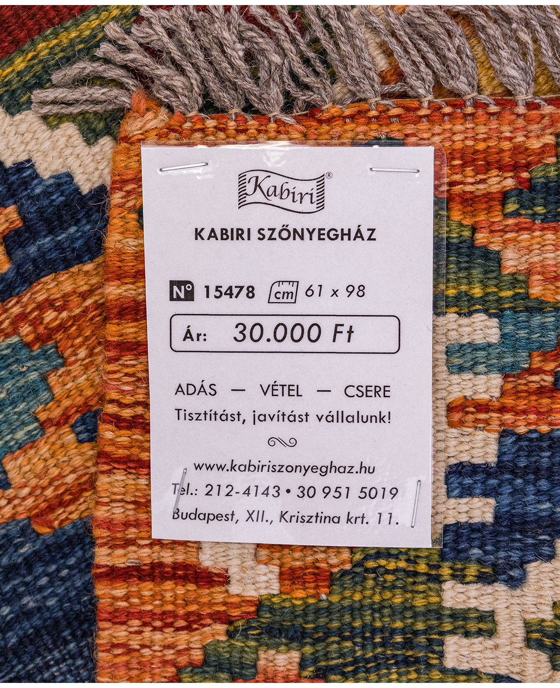 Csobi vintage kézi gyapjú kelim - Image 5