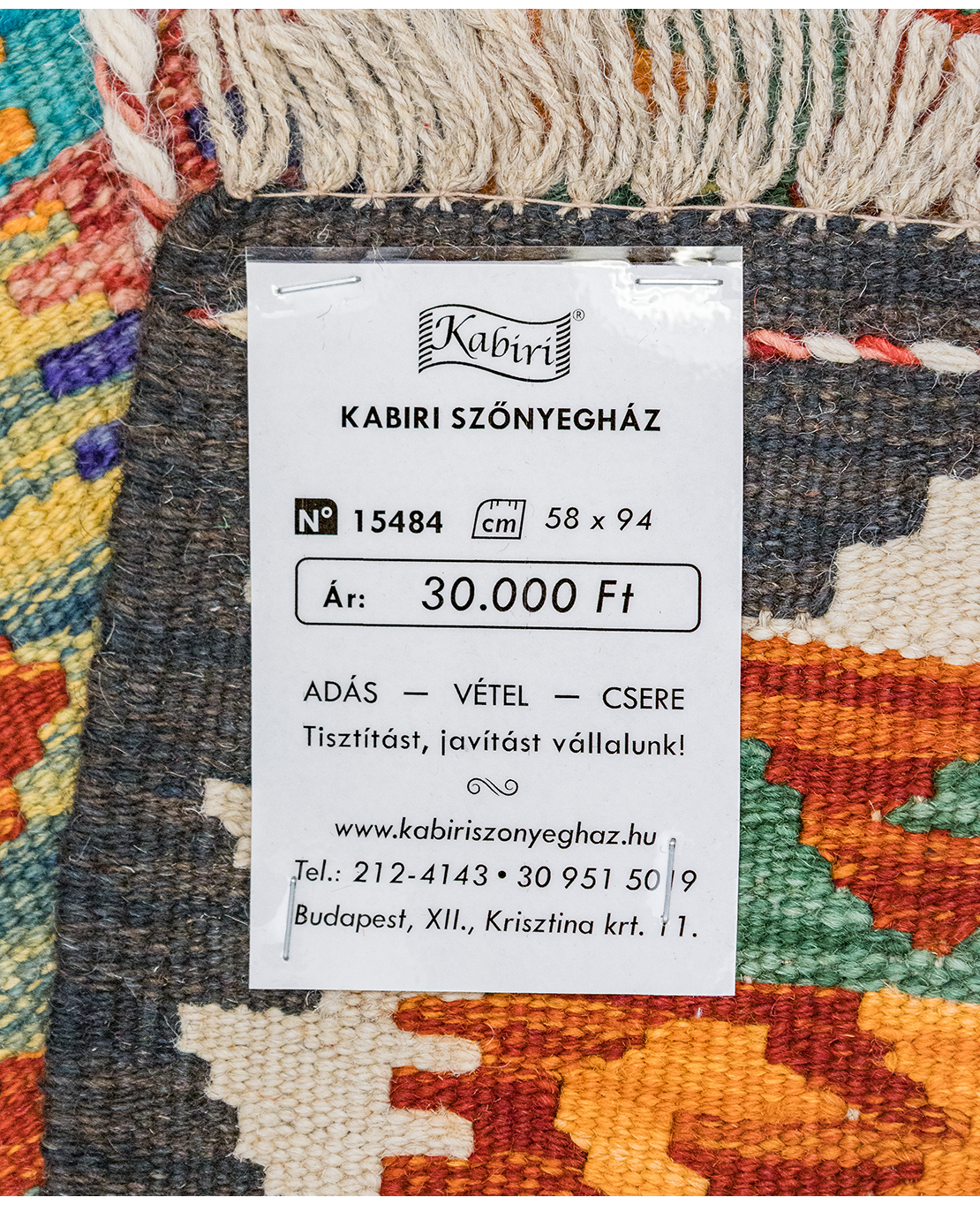 Csobi vintage kézi gyapjú kelim - Image 5