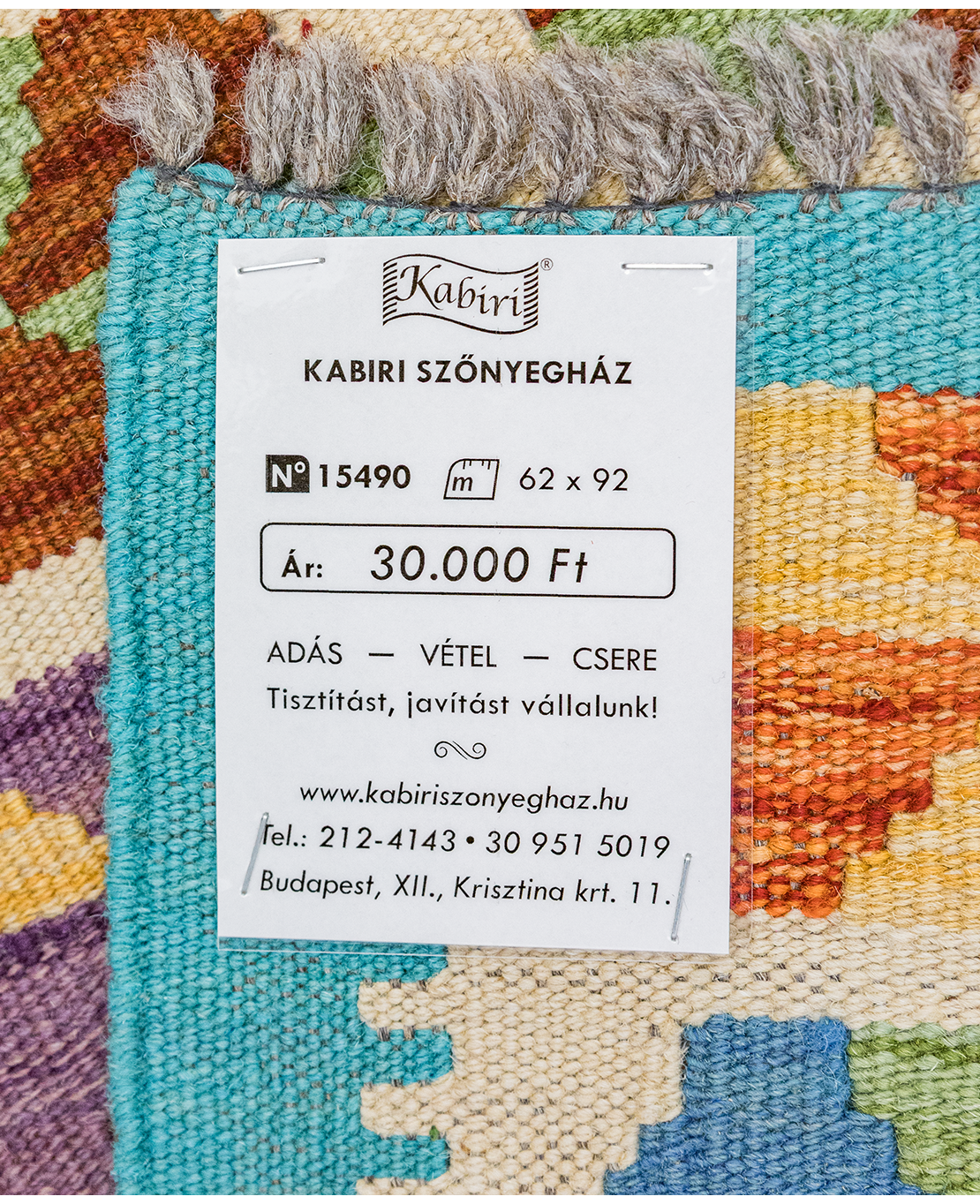 Csobi vintage kézi gyapjú kelim - Image 5