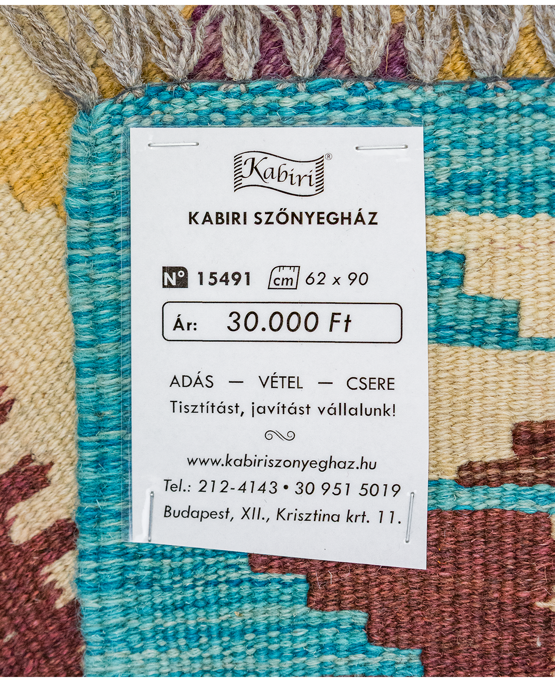 Csobi vintage kézi gyapjú kelim - Image 5