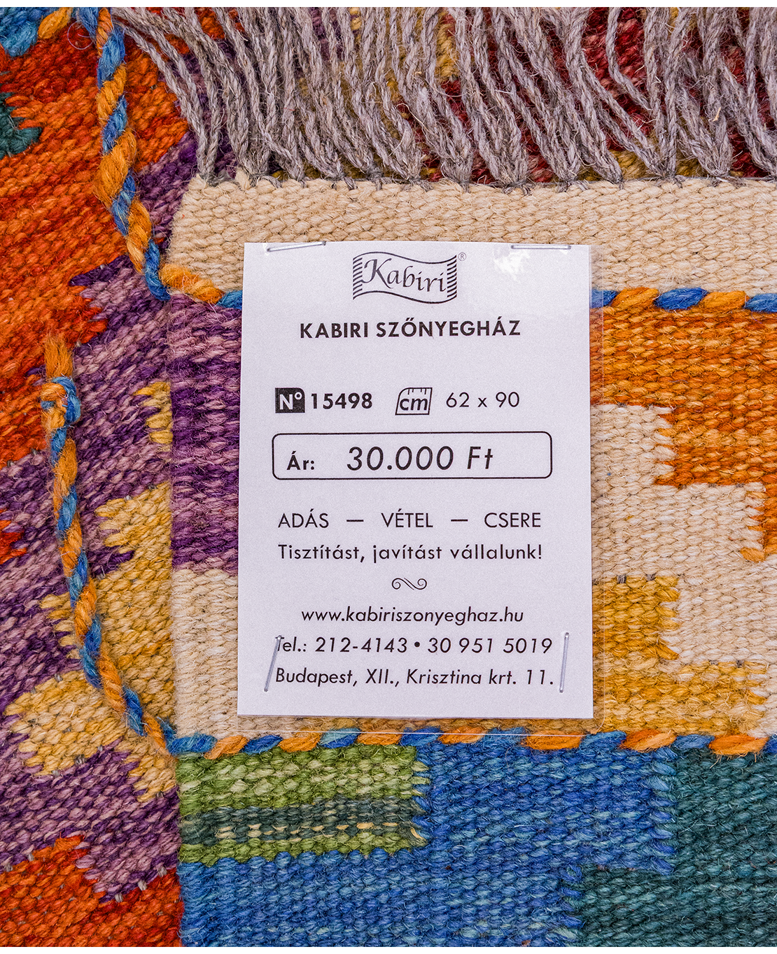 Csobi vintage kézi gyapjú kelim - Image 5