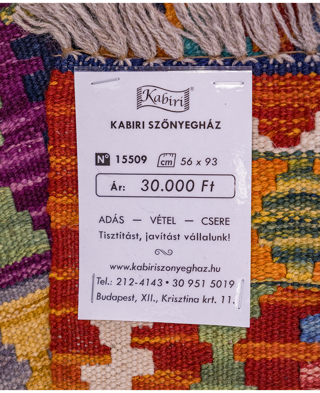 Csobi vintage kézi gyapjú kelim - Image 5
