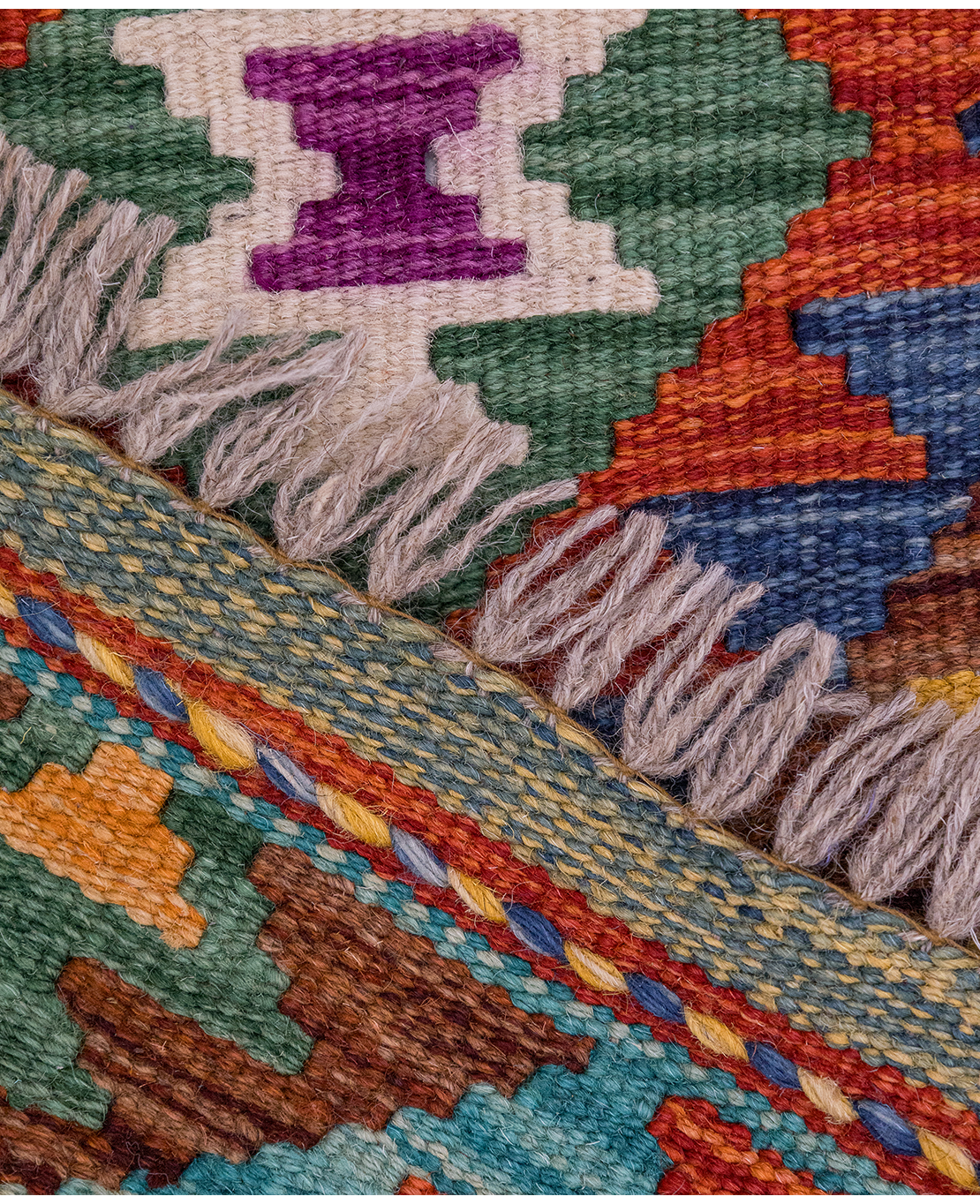 Csobi vintage kézi gyapjú kelim - Image 4