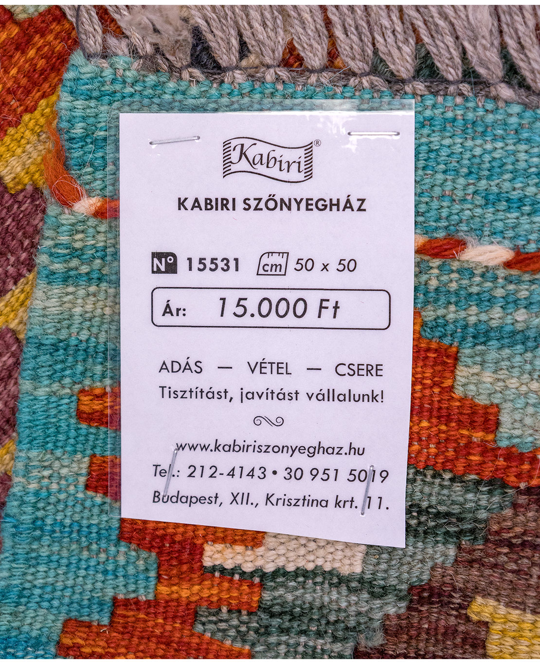 Csobi vintage kézi gyapjú kelim - Image 5