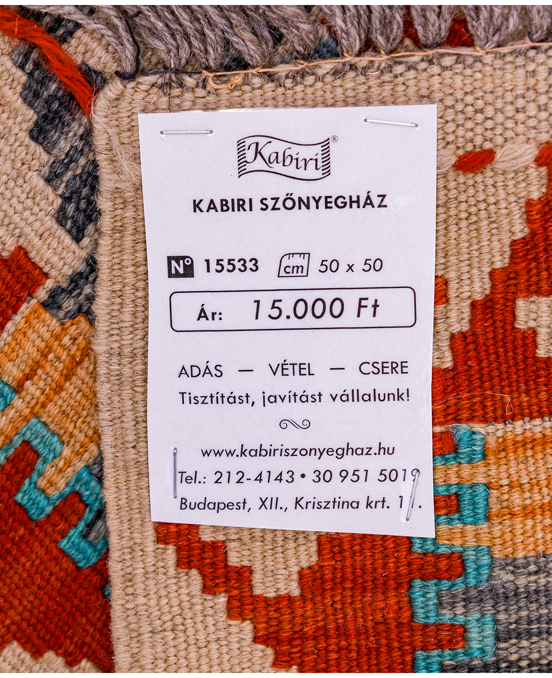 Csobi vintage kézi gyapjú kelim - Image 5
