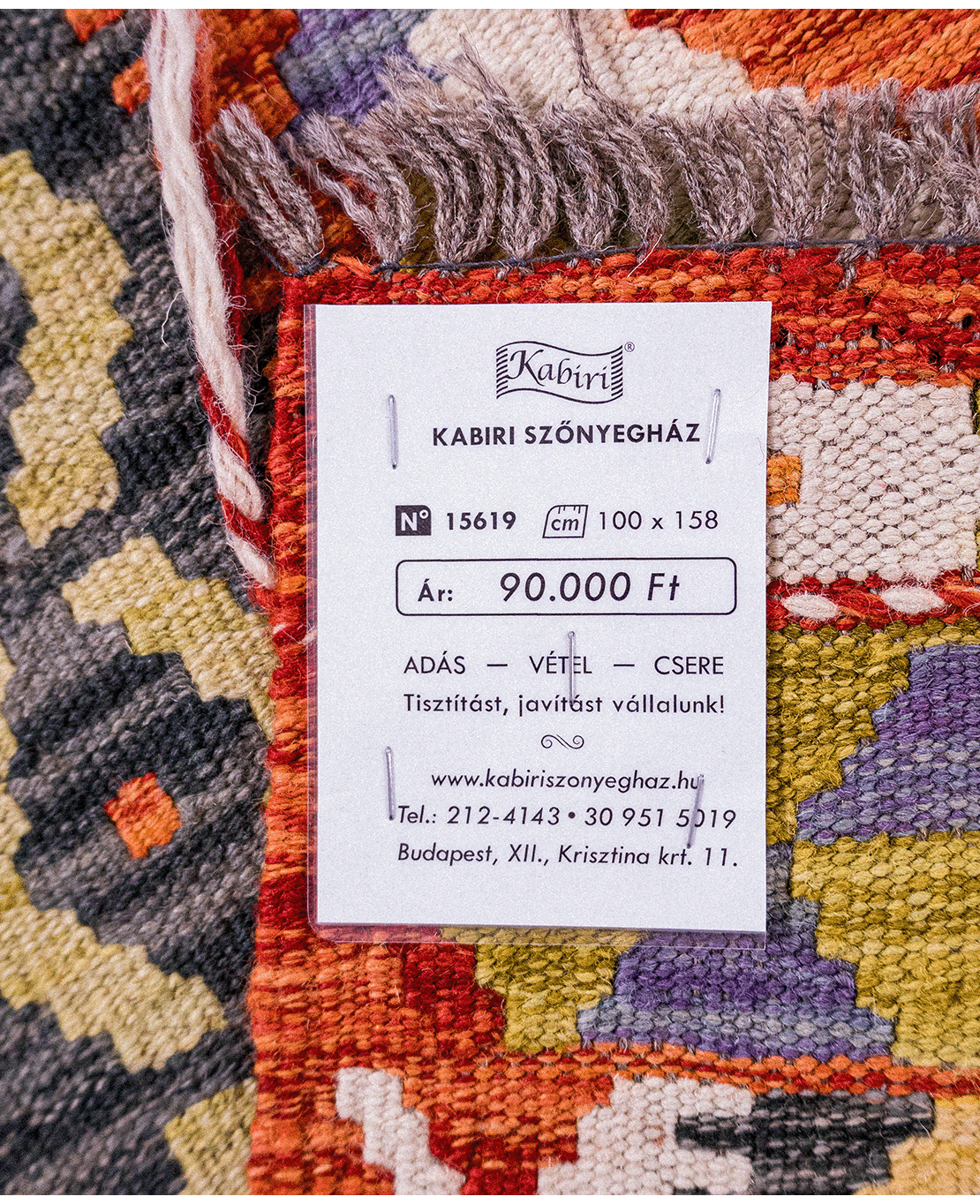 Csobi vintage kézi gyapjú kelim - Image 5