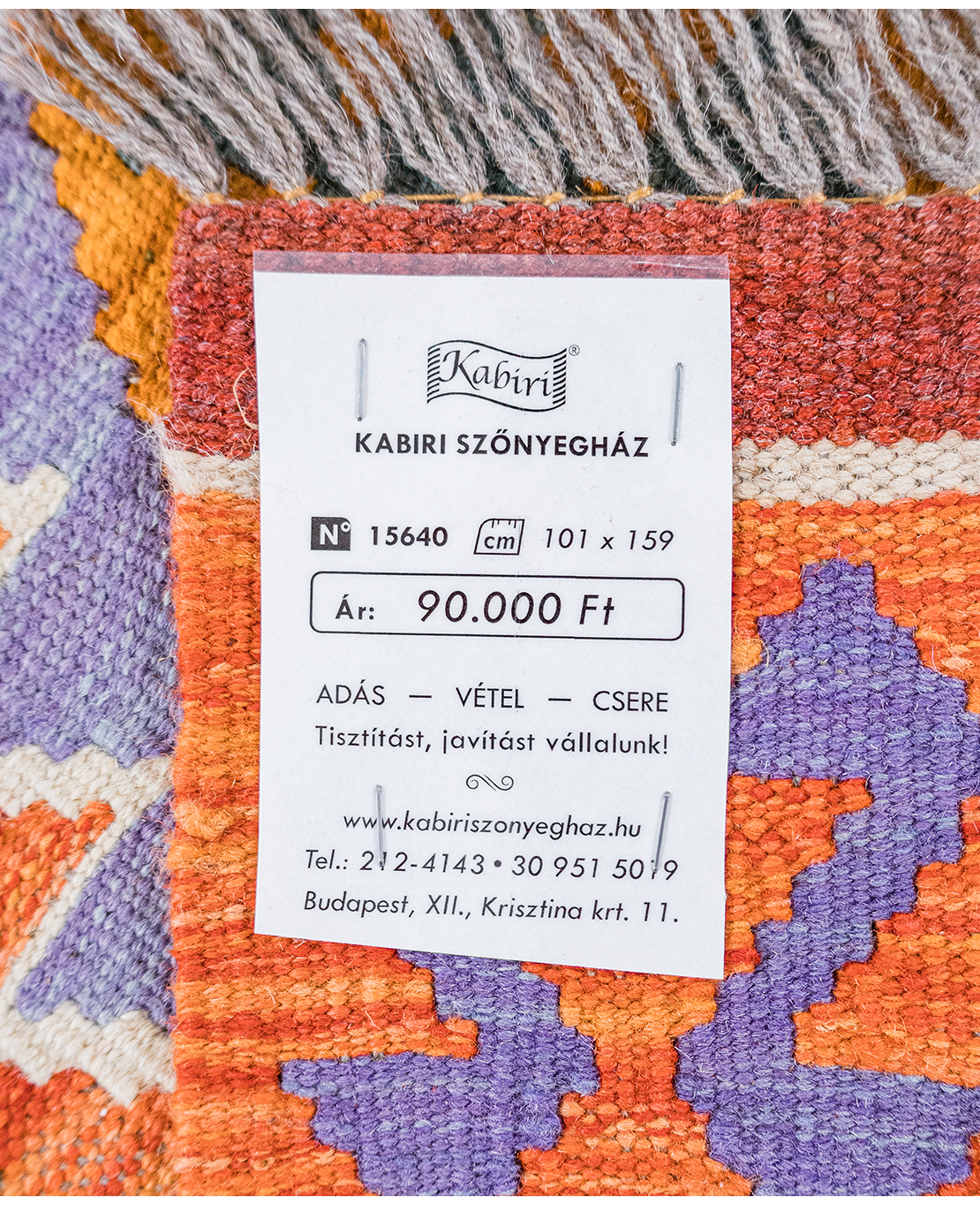Csobi vintage kézi gyapjú kelim - Image 5