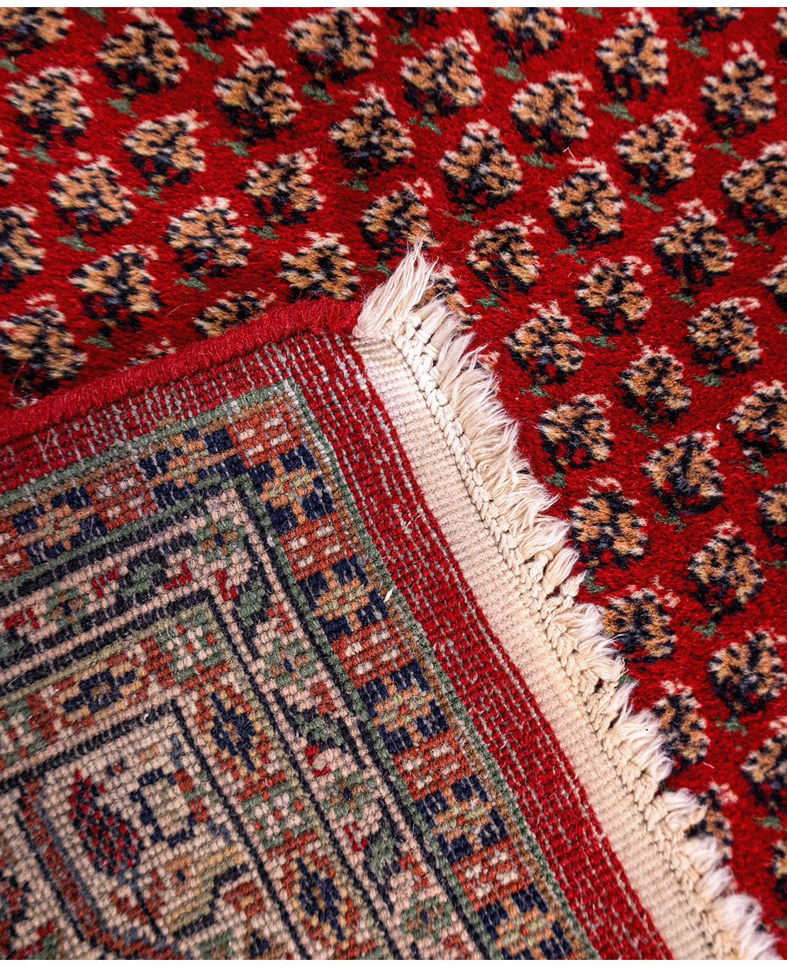 Indian mahi-pattern handmade wool rug - Image 4