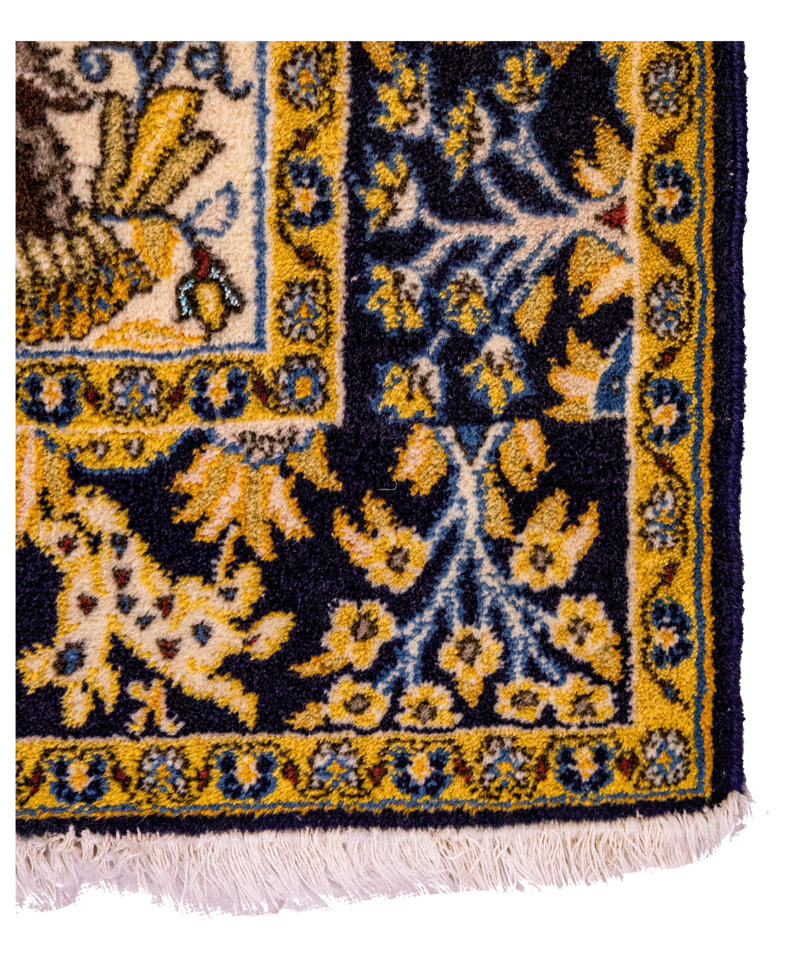 Qum handmade wool wall rug with silk highlights - Image 2