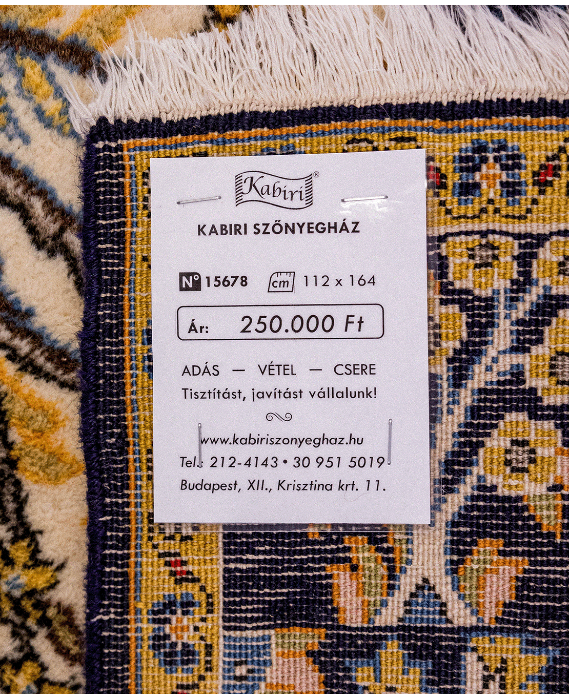 Qum handmade wool wall rug with silk highlights - Image 6