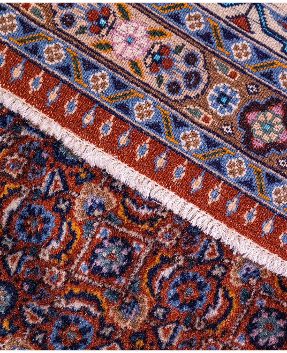 Iranian Tabriz handmade wool rug with silk outlines - Image 4