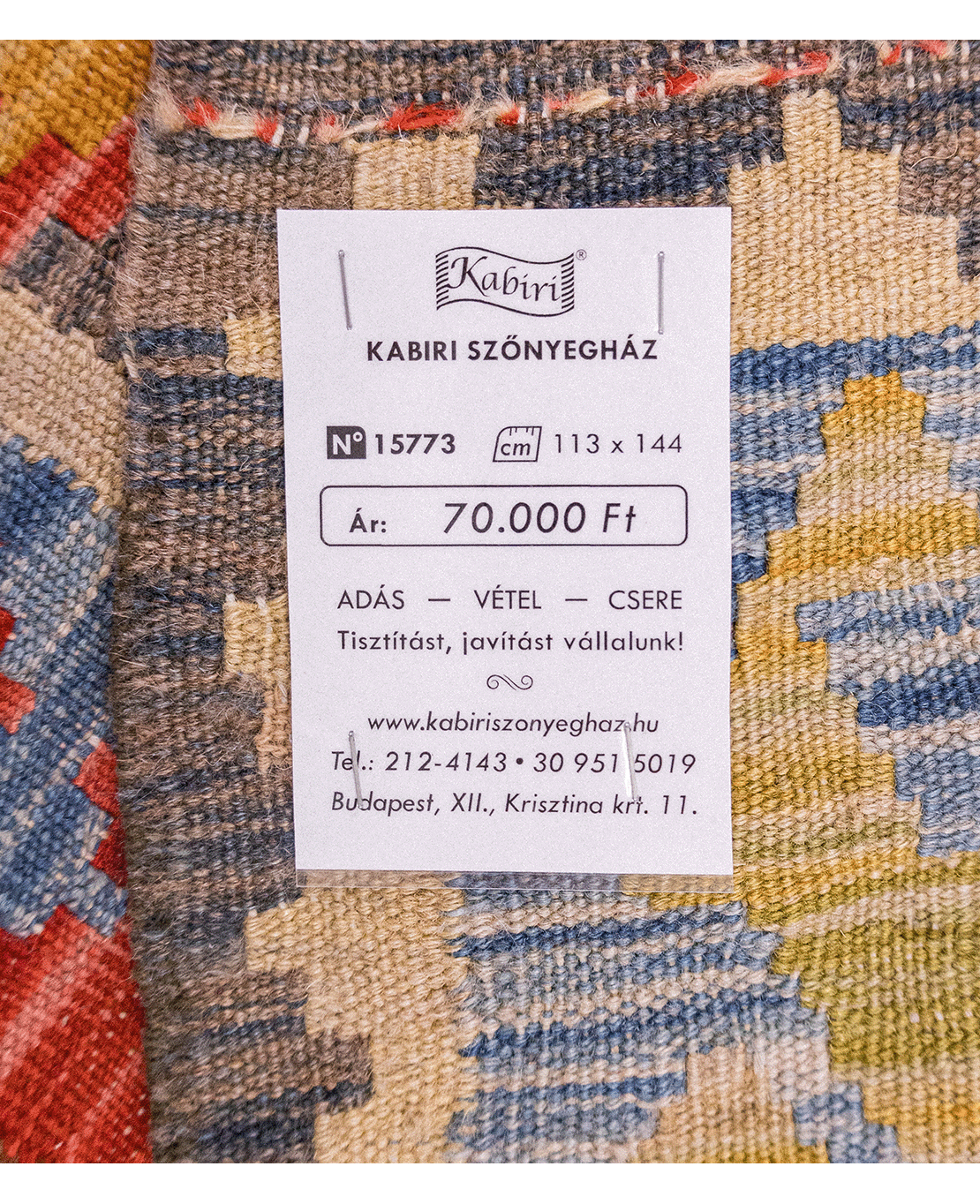 Chobi hand-made wool kilim - Image 5