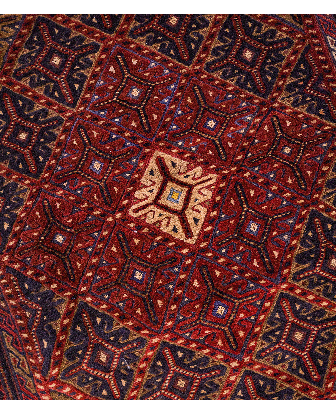 Afghan Nachoni handmade mixed-technique wool rug - Image 3