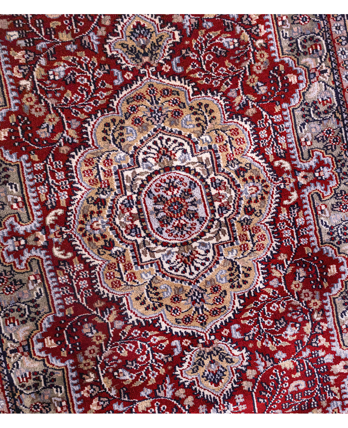 Indian Kashmiri hand-knotted wool rug - Image 3