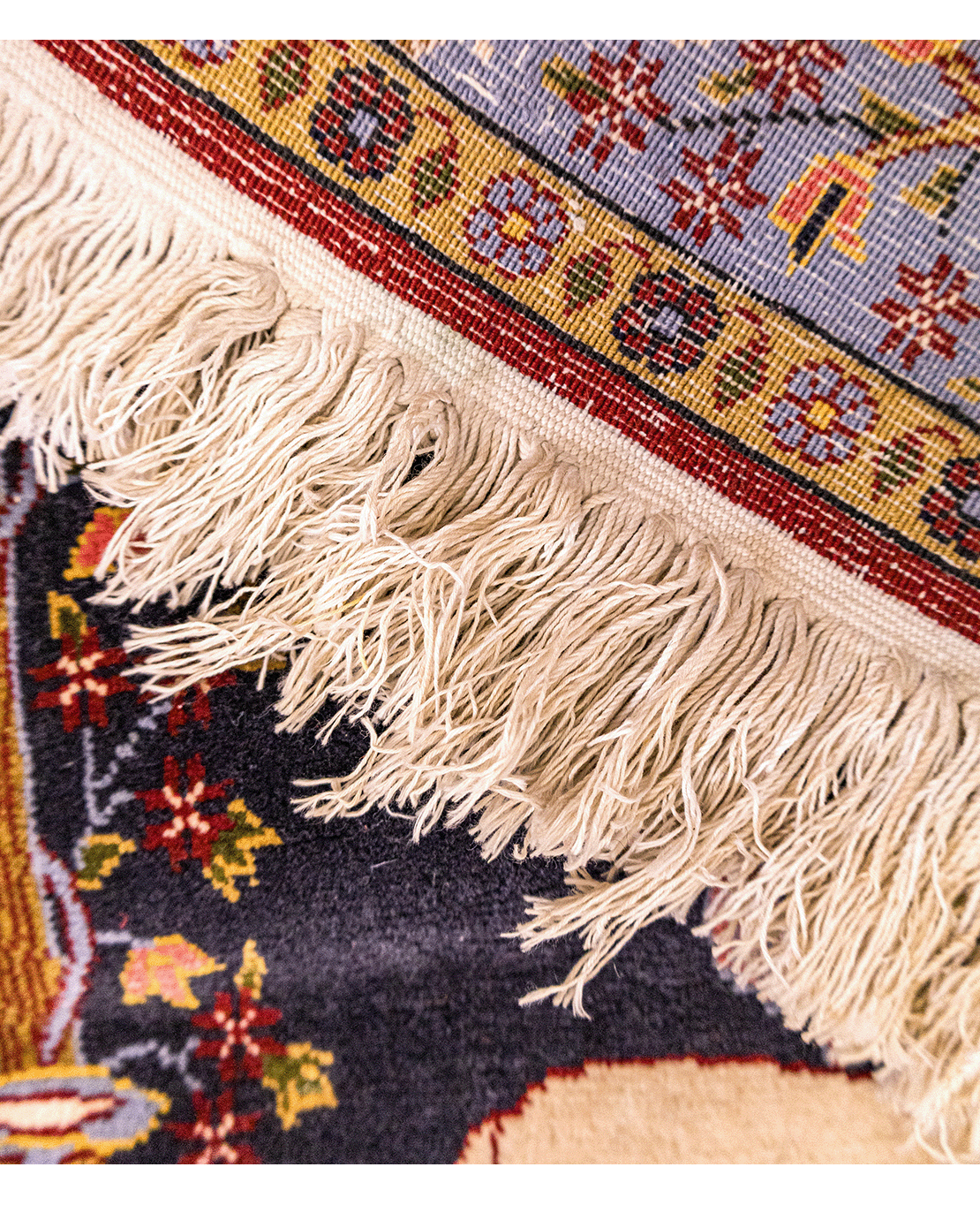 Iranian Isfahan handmade wool wall rug - Image 4