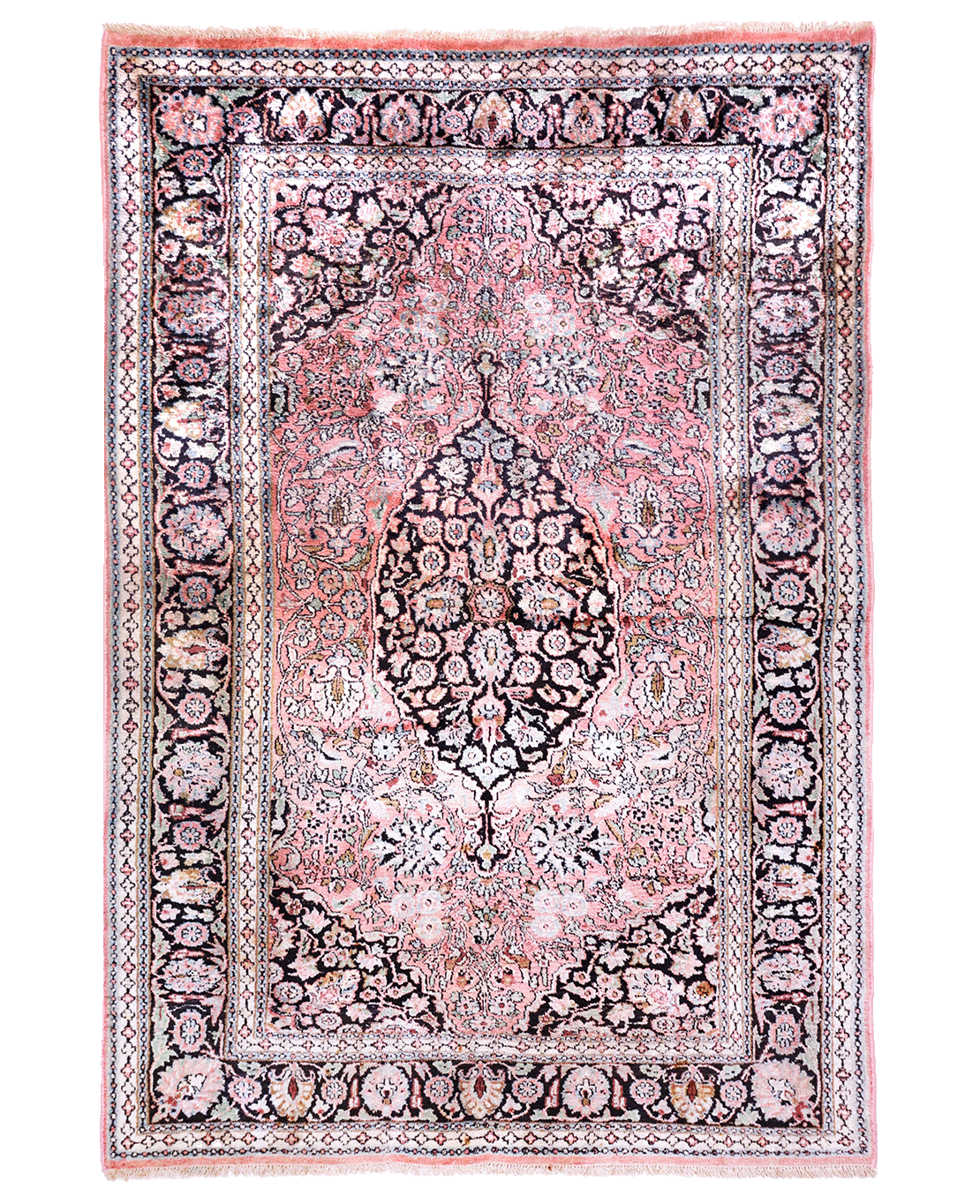 Indian Kashmiri handmade silk rug - Image 2