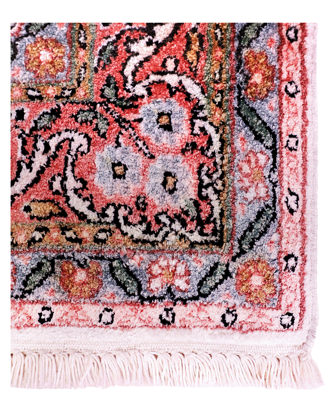Indian Kashmiri handmade silk rug - Image 2