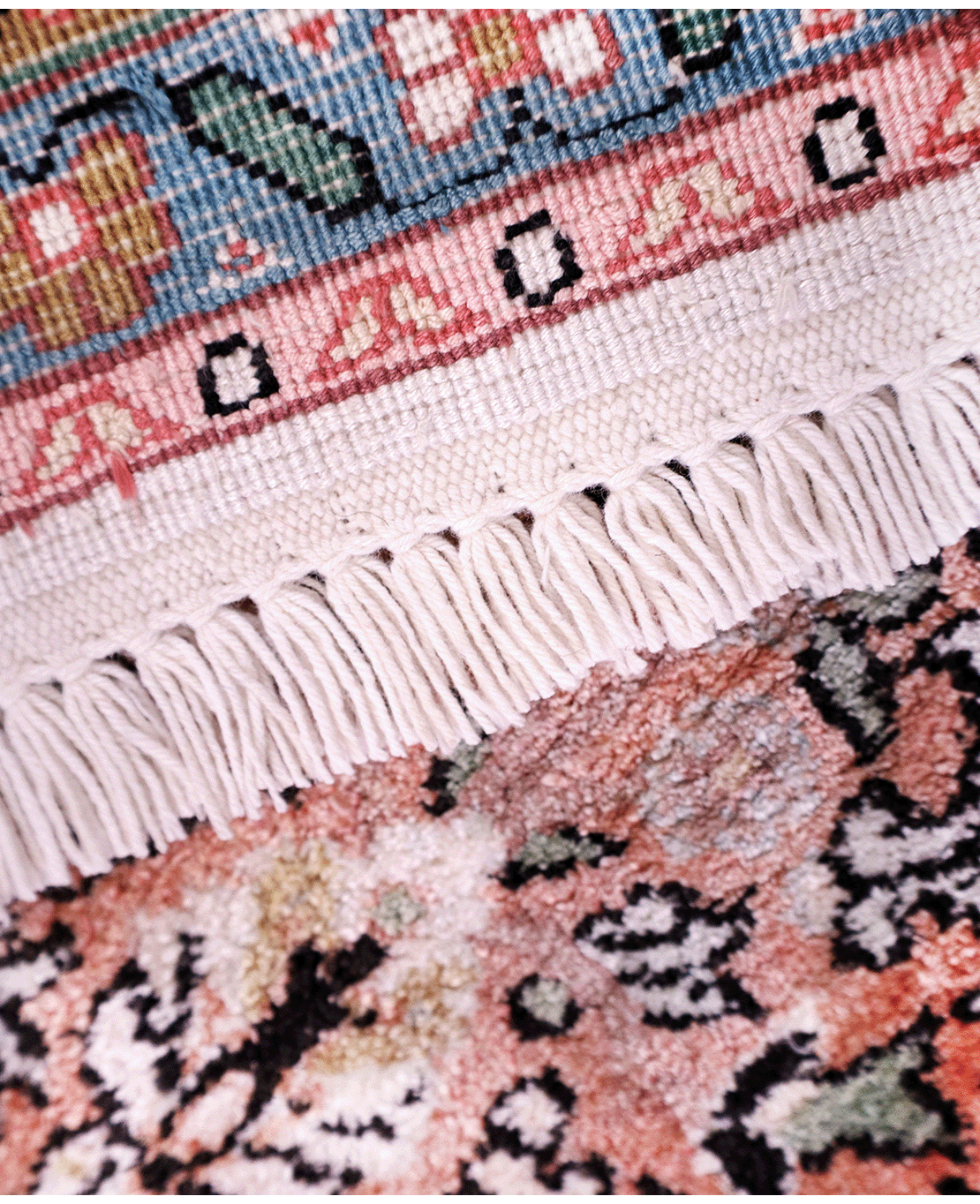 Indian Kashmiri handmade silk rug - Image 4