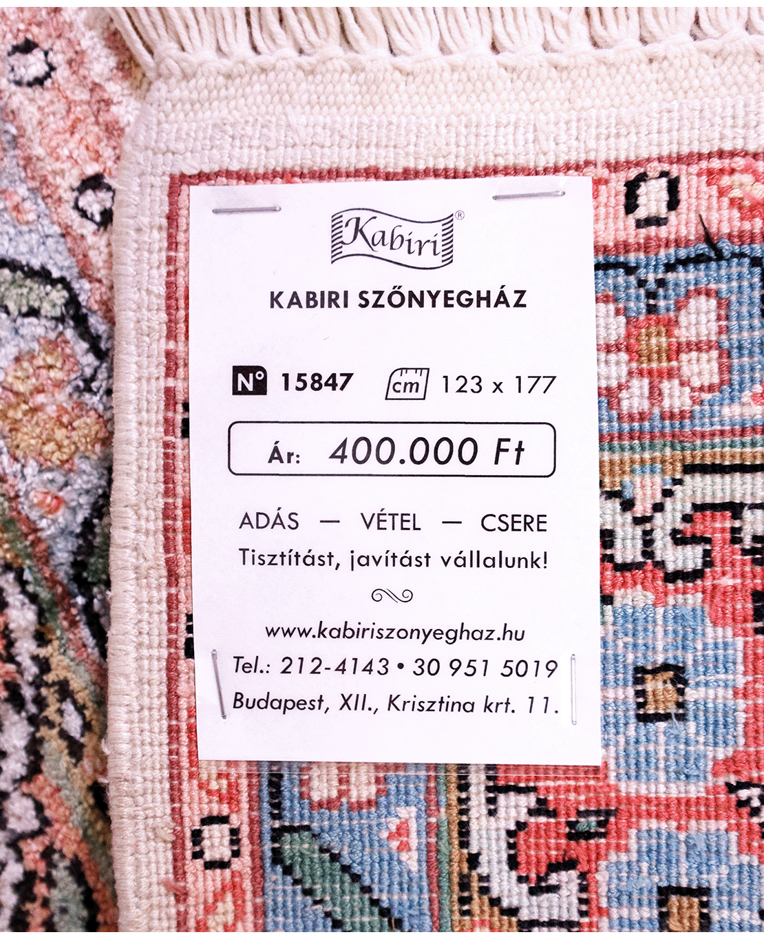 Indian Kashmiri handmade silk rug - Image 6