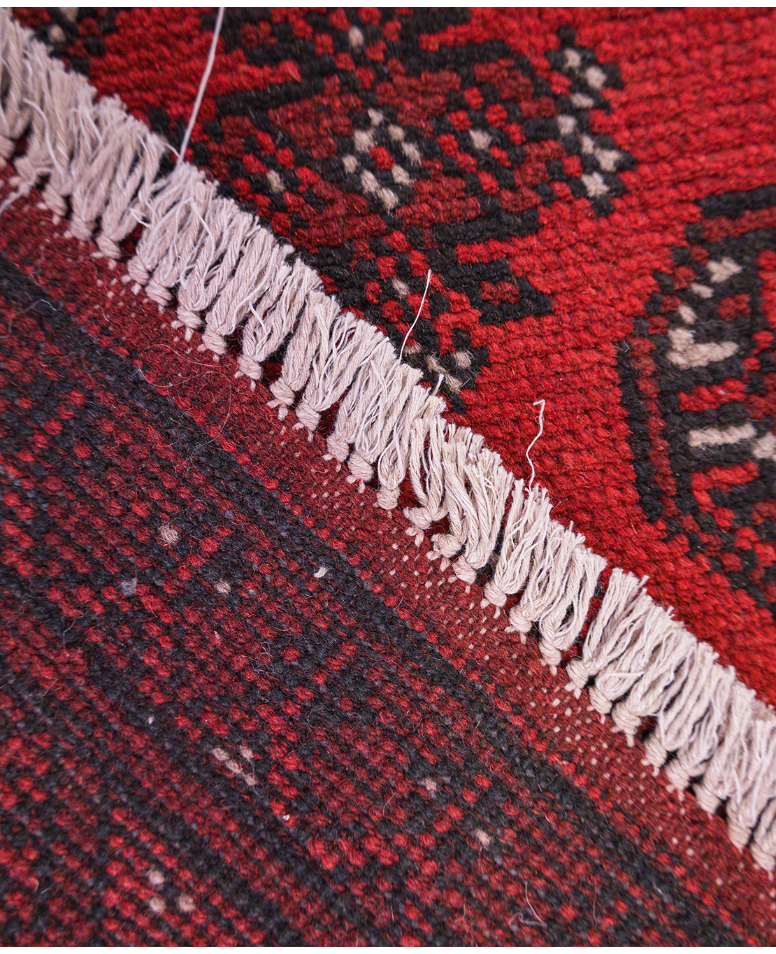 Afghan Bokhara hand-knotted wool rug - Image 4