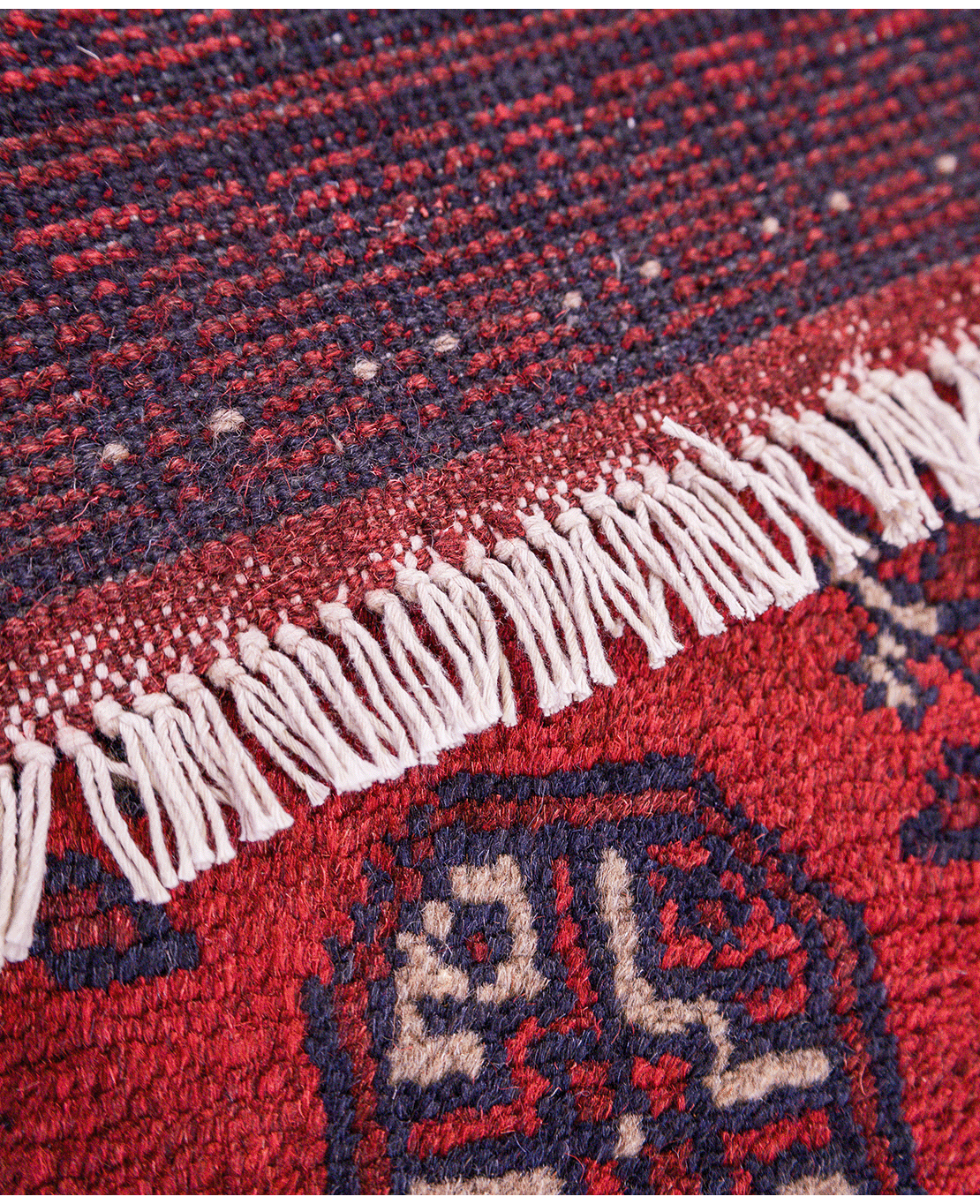 Afghan Bokhara hand-knotted wool rug - Image 3