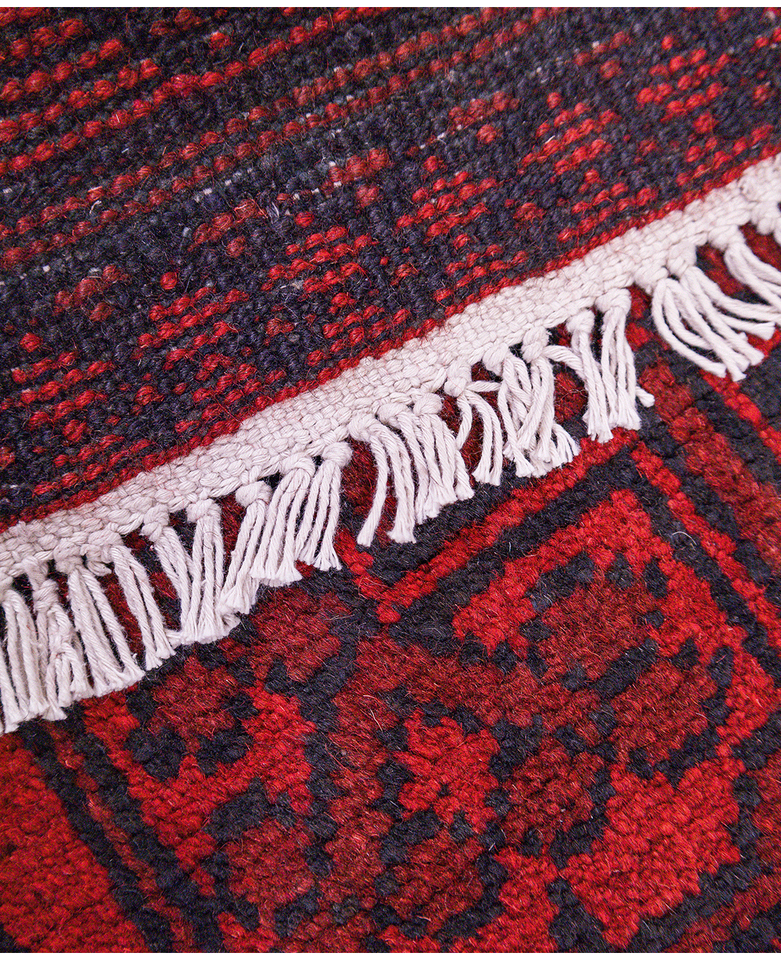 Afghan Bokhara hand-knotted wool rug - Image 4