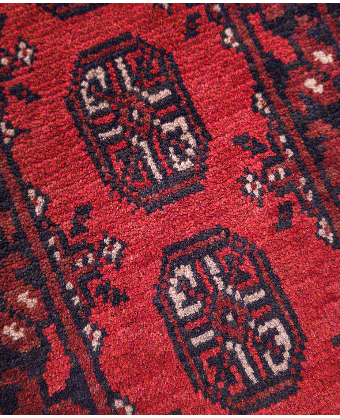 Afghan Bokhara hand-knotted wool rug - Image 3