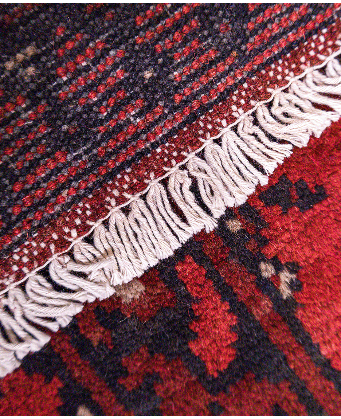Afghan Bokhara hand-knotted wool rug - Image 4