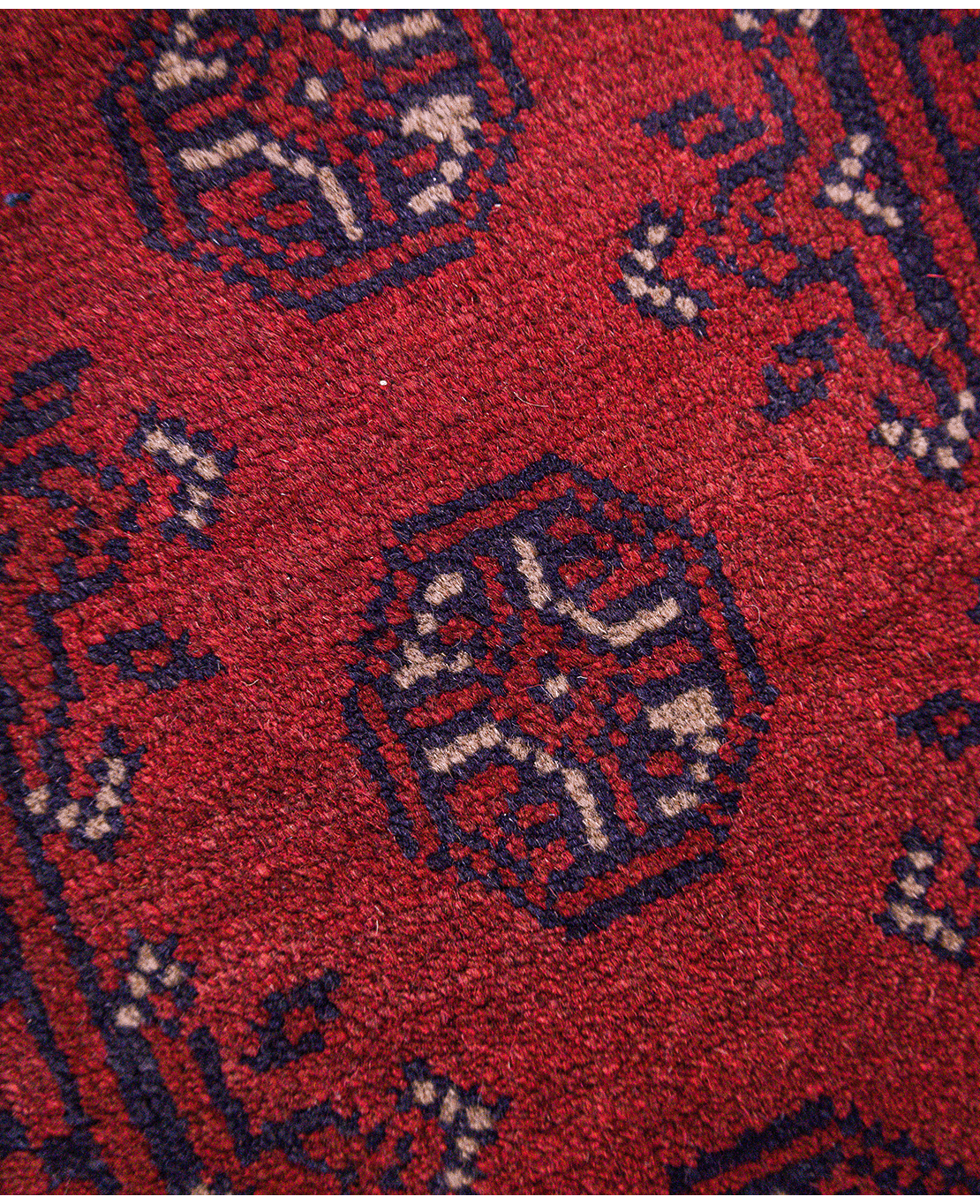 Afghan Bokhara hand-knotted wool rug - Image 3