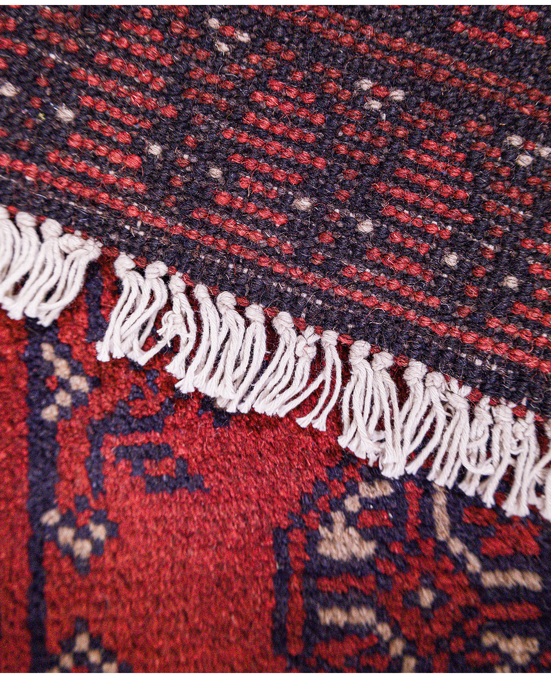 Afghan Bokhara hand-knotted wool rug - Image 4