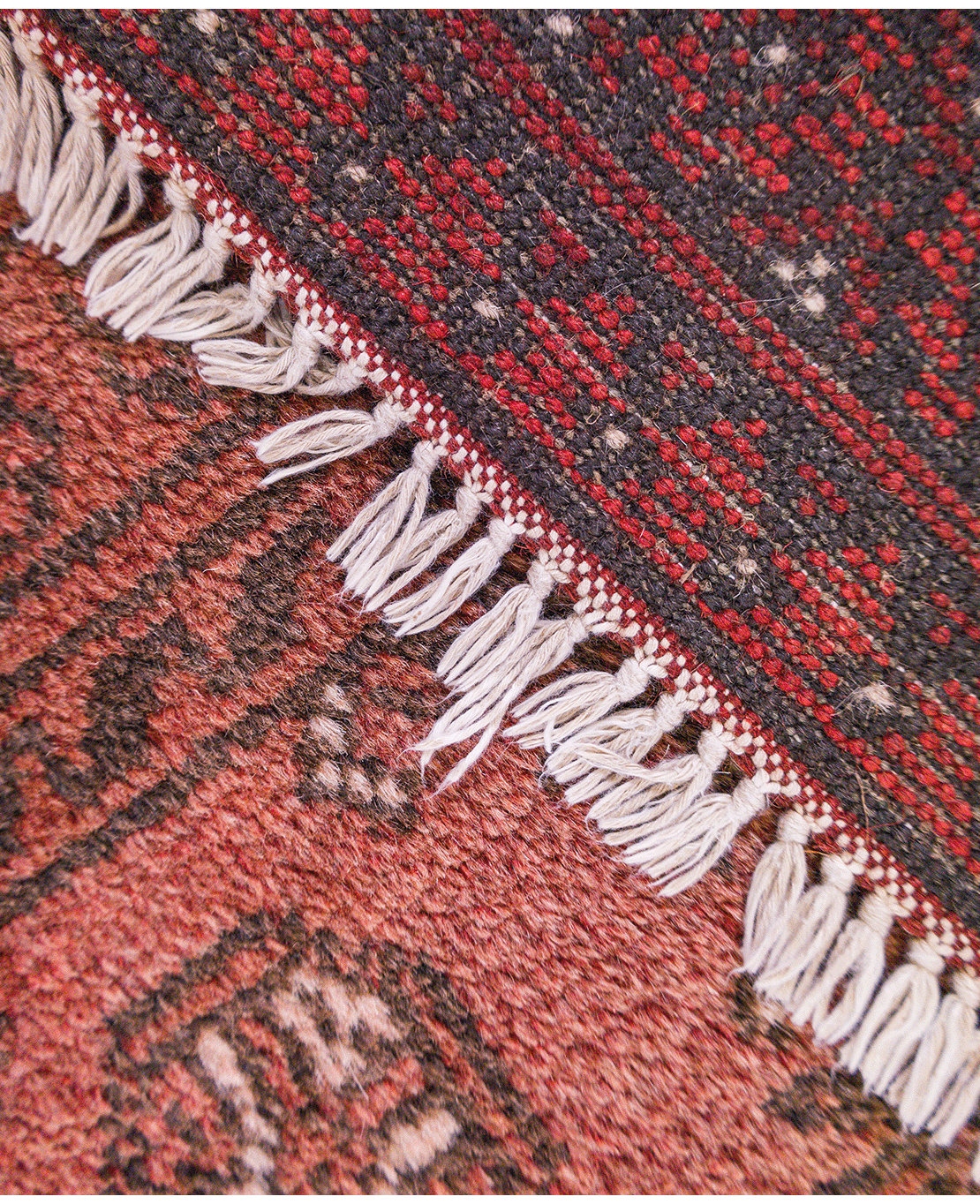 Afghan Bokhara hand-knotted wool rug - Image 4
