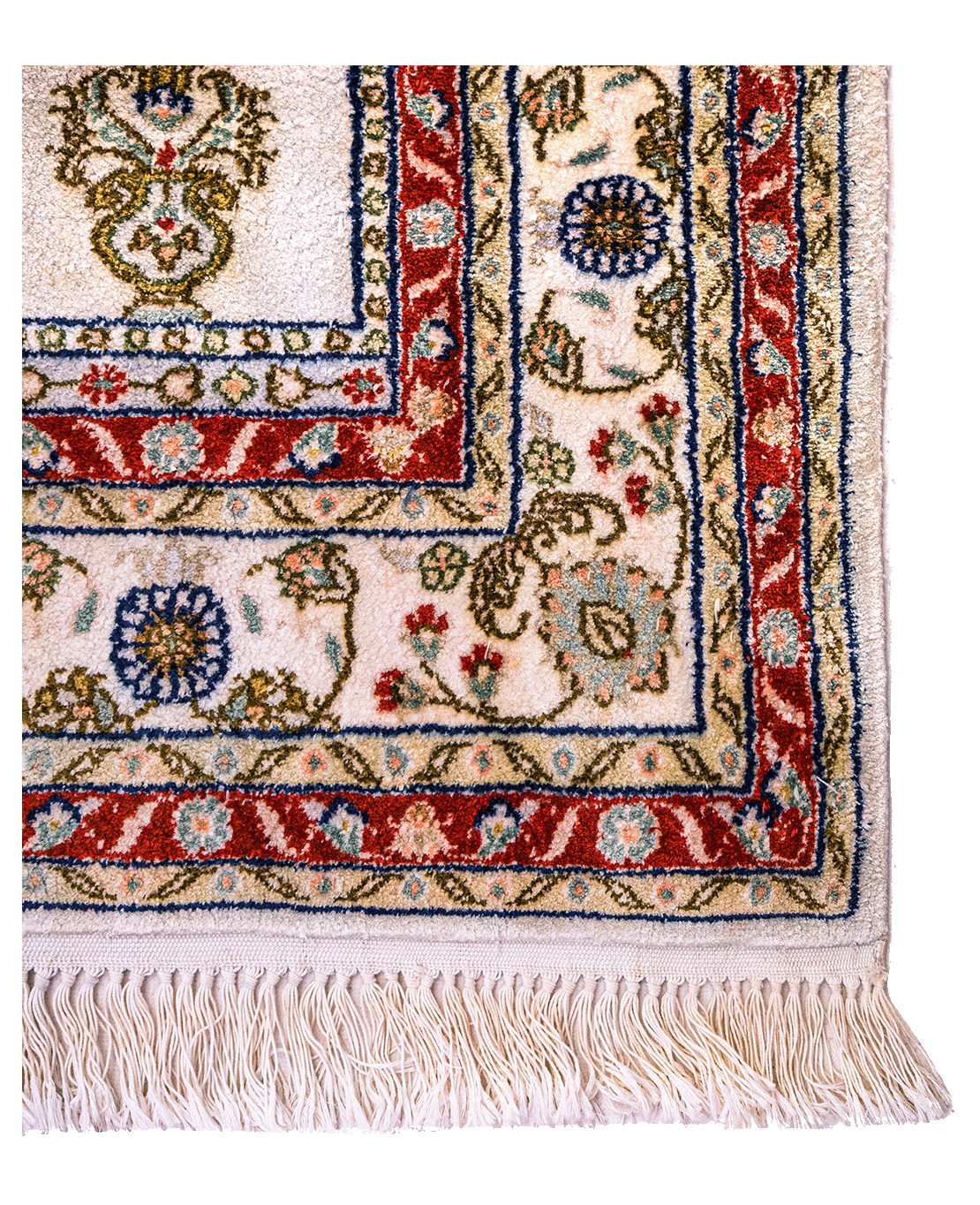 Indian Kashmiri handmade silk rug - Image 2