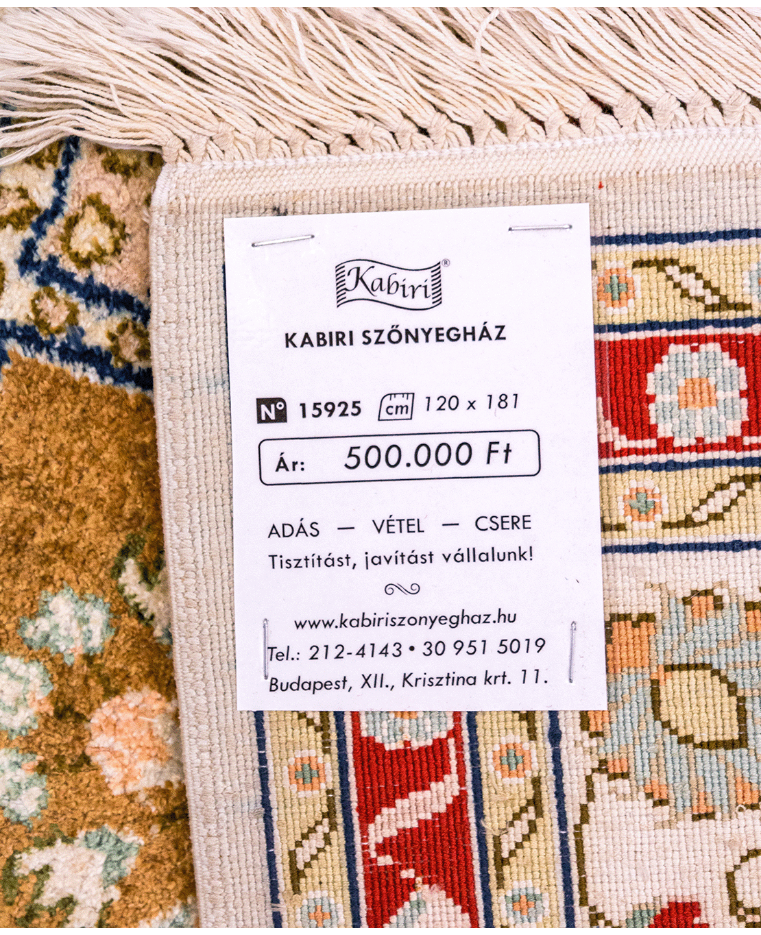 Indian Kashmiri handmade silk rug - Image 7