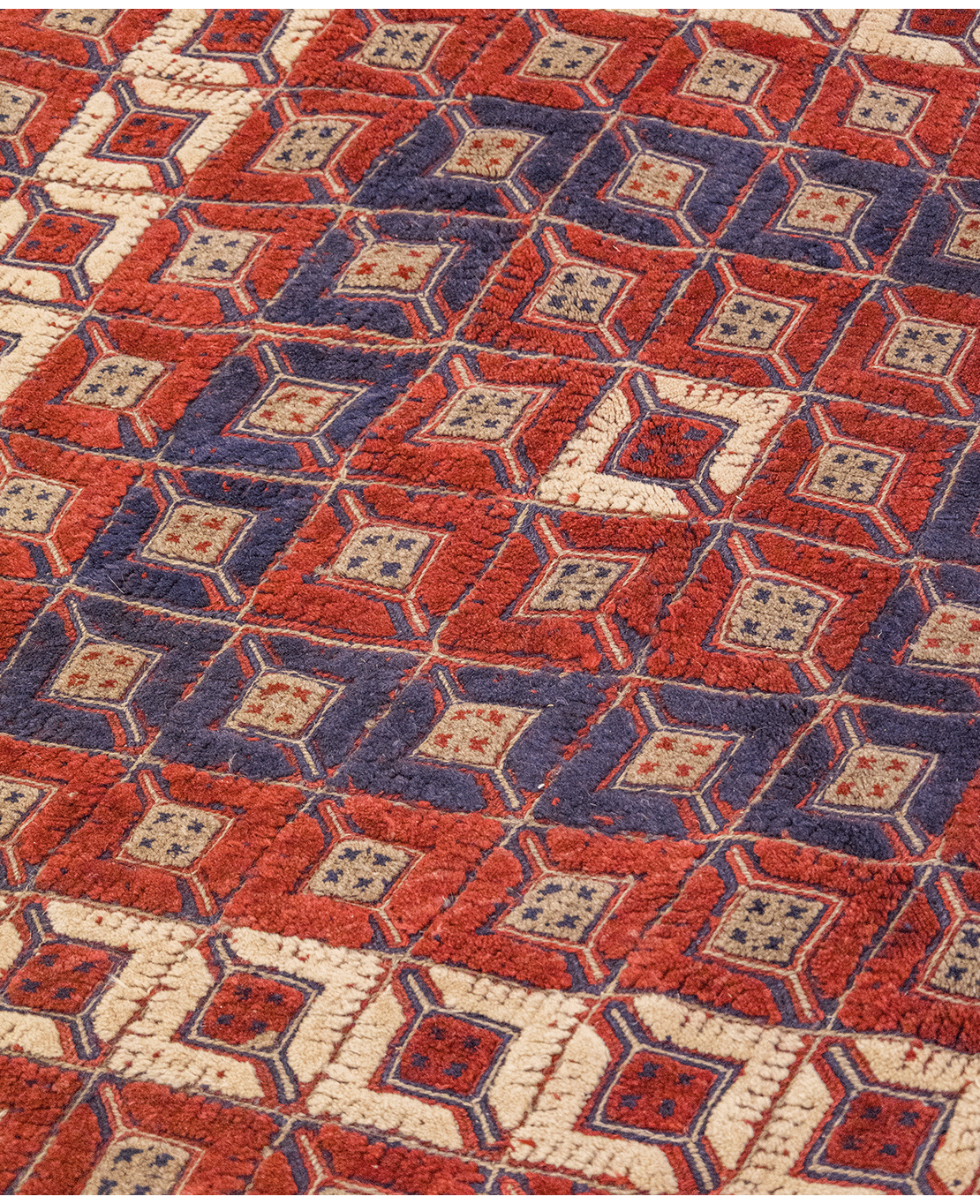 Afghan Nachoni handmade mixed-technique wool rug - Image 2