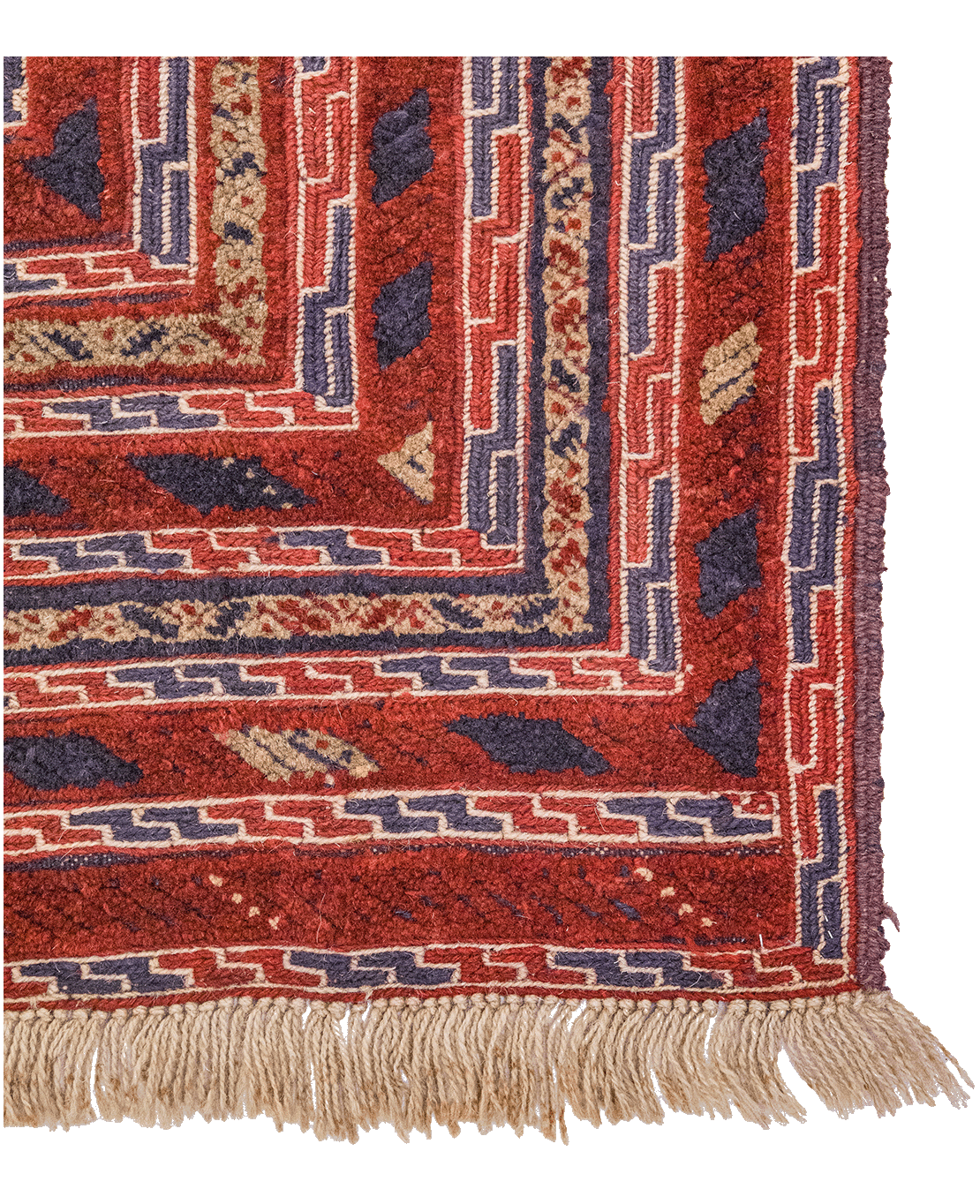 Afghan Nachoni handmade mixed-technique wool rug - Image 3