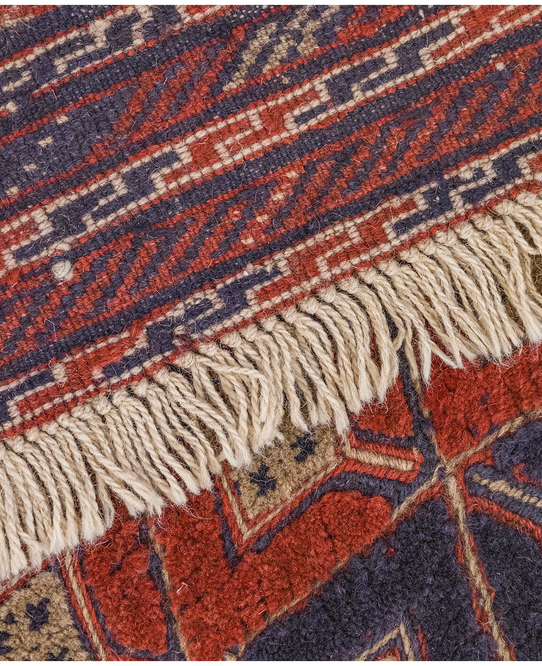 Afghan Nachoni handmade mixed-technique wool rug - Image 5