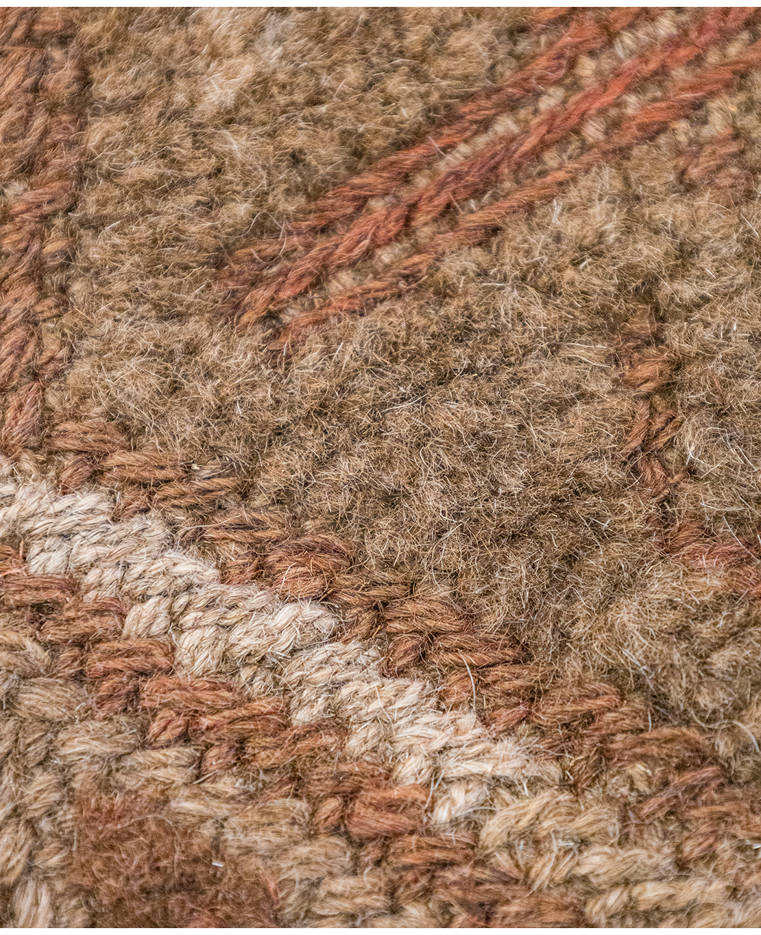 Afghan Nachoni handmade mixed-technique wool rug - Image 4