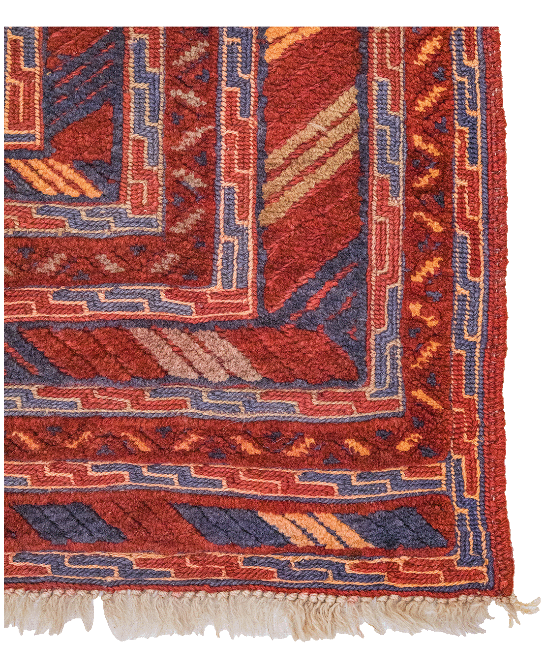 Afghan Nachoni handmade mixed-technique wool rug - Image 3