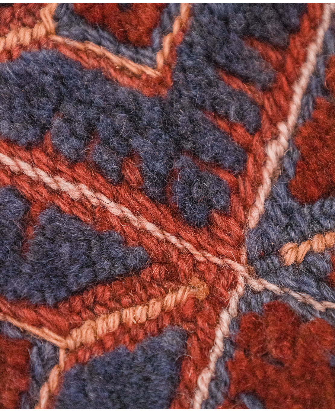 Afghan Nachoni handmade mixed-technique wool rug - Image 4